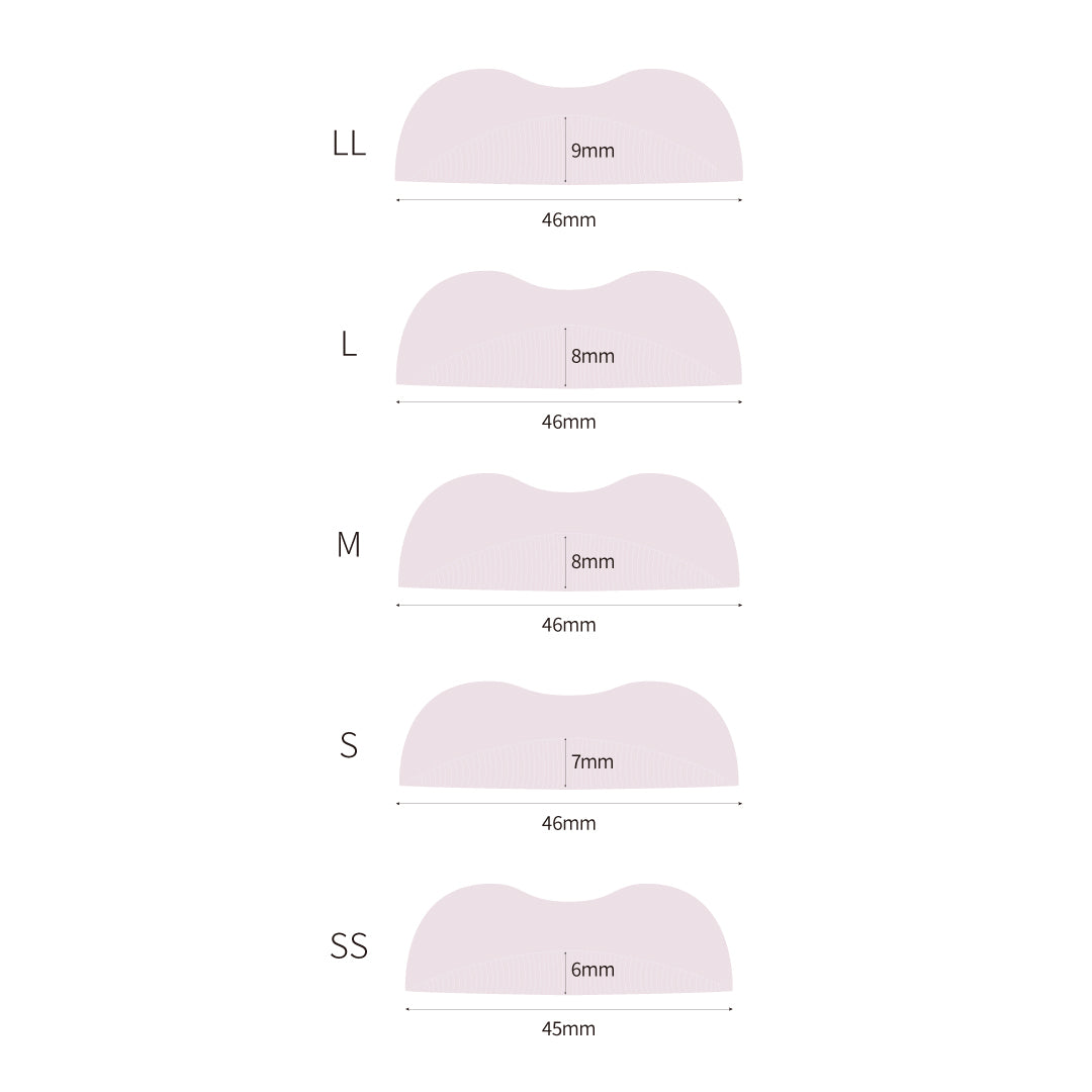 Lash Lift Light Rose 5 size Rods Combo (with guidelines)